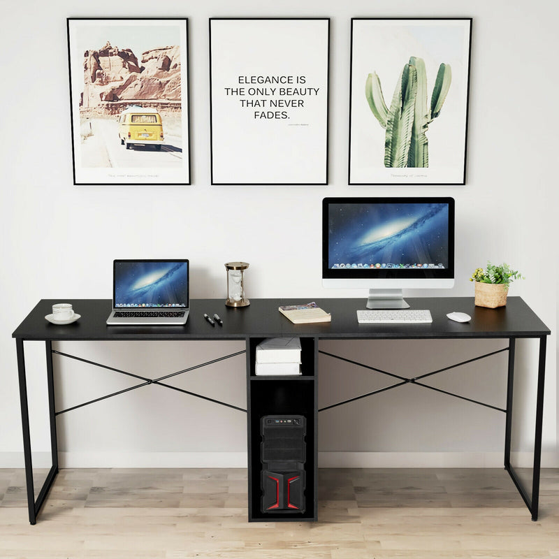 79" Multifunctional Office Desk for 2 Person with Storage