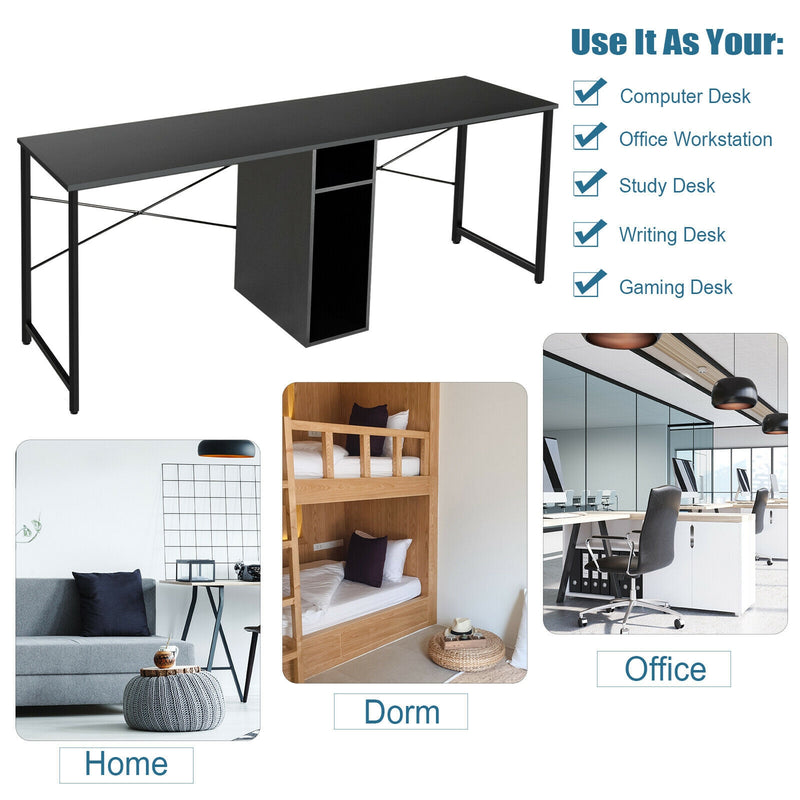 79" Multifunctional Office Desk for 2 Person with Storage