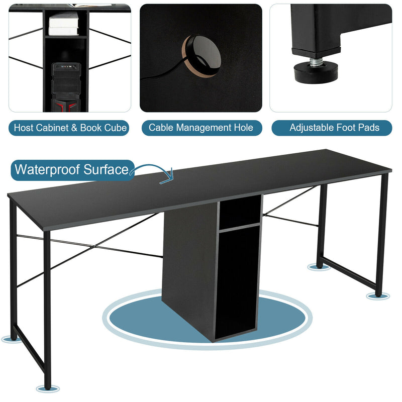 79" Multifunctional Office Desk for 2 Person with Storage