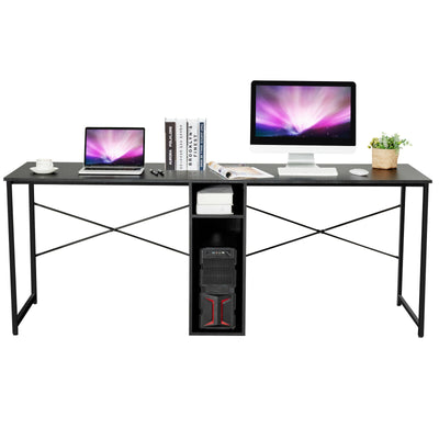 79" Multifunctional Office Desk for 2 Person with Storage