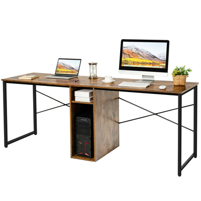 79" Multifunctional Office Desk for 2 Person with Storage