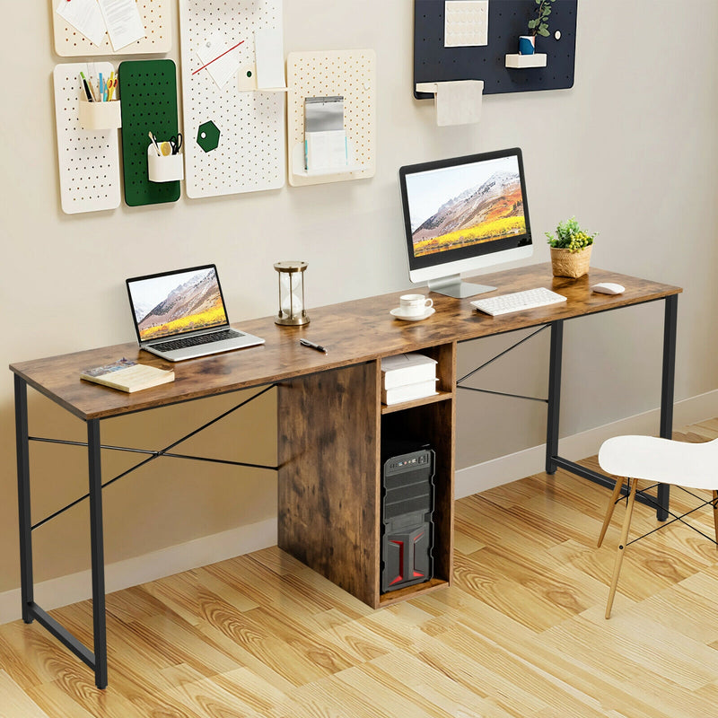 79" Multifunctional Office Desk for 2 Person with Storage