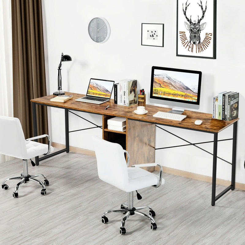 79" Multifunctional Office Desk for 2 Person with Storage