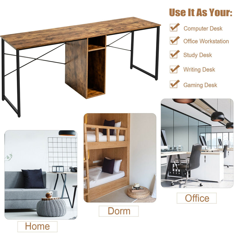 79" Multifunctional Office Desk for 2 Person with Storage