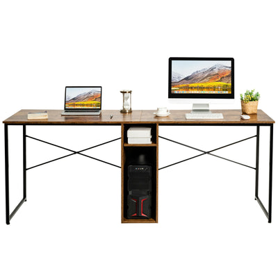 79" Multifunctional Office Desk for 2 Person with Storage