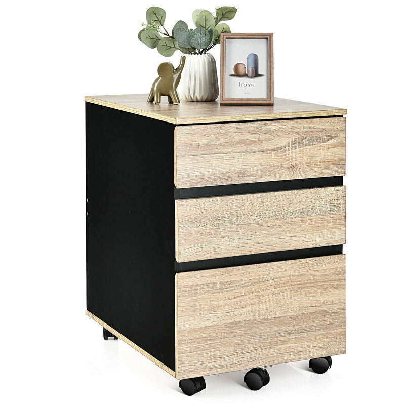 3-Drawer Vertical Removable Filing Cabinet and Nightstand