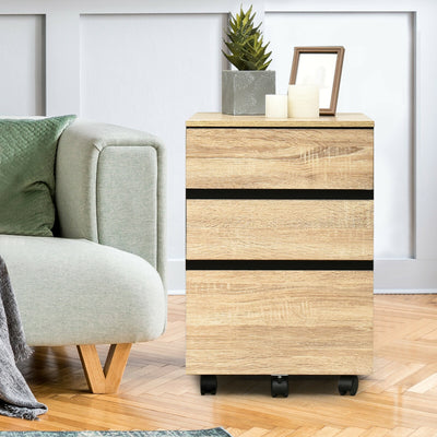 3-Drawer Vertical Removable Filing Cabinet and Nightstand