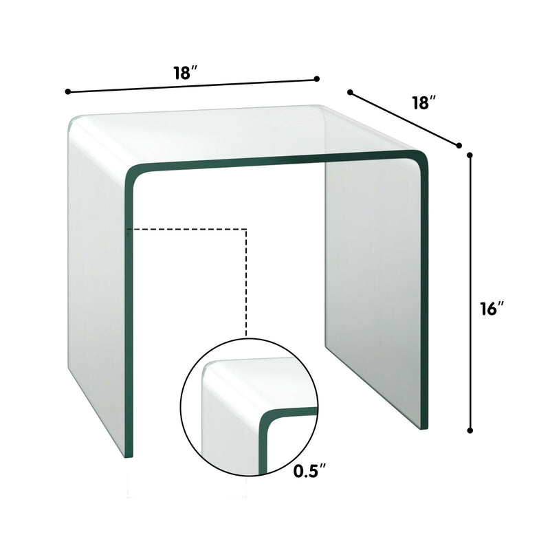 Bending Tempered Glass Sofa Side End Table