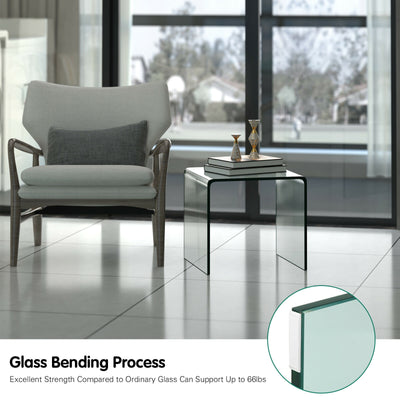 Bending Tempered Glass Sofa Side End Table