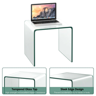 Bending Tempered Glass Sofa Side End Table