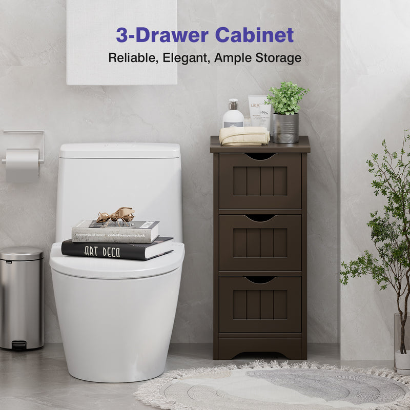 Bathroom Floor Freestanding Storage Organizer with 3 Drawers