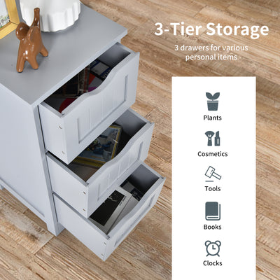 Bathroom Floor Freestanding Storage Organizer with 3 Drawers