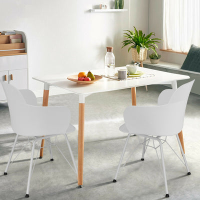 Set of 2 Metal Frame Modern Petal-Shape Plastic Dining Chair