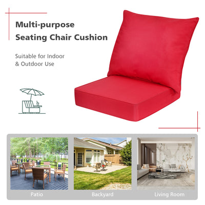 Deep Seat Chair Cushion Pads Set with Rope Belts for Indoor and Outdoor