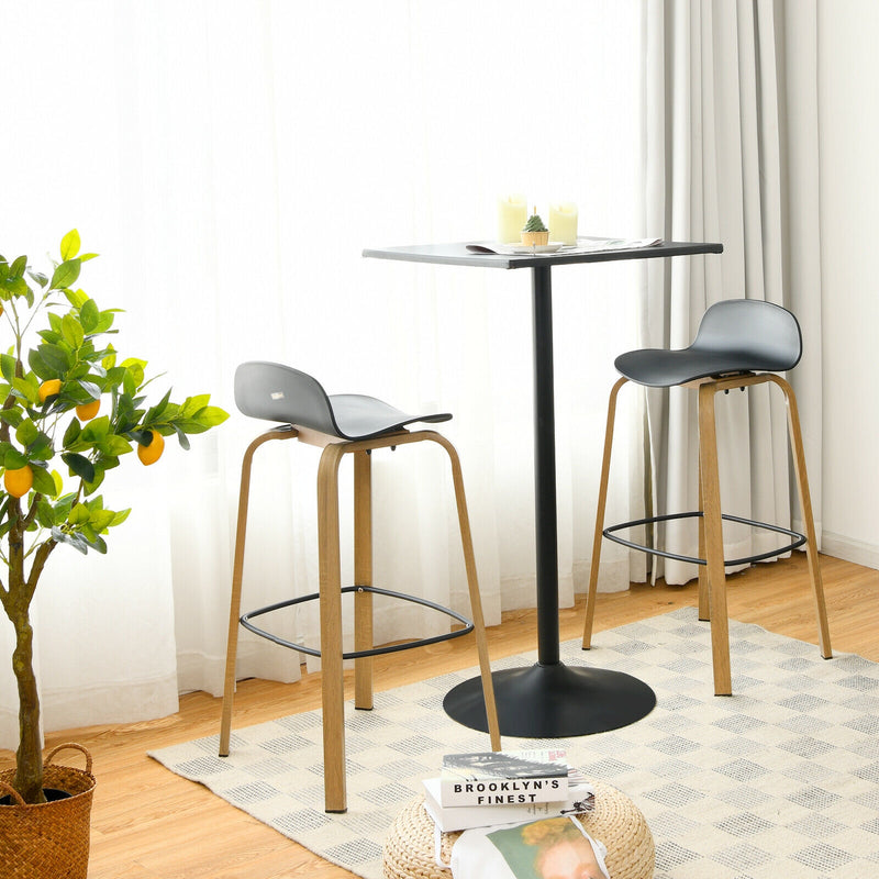 2 Pcs Modern Barstools with Metal Legs