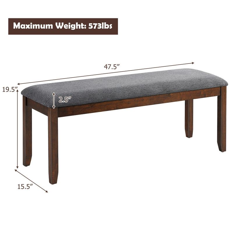 Upholstered Entryway Bench Footstool with Wood Legs