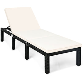 Patio Rattan Cushioned Height Adjustable Lounge Chair