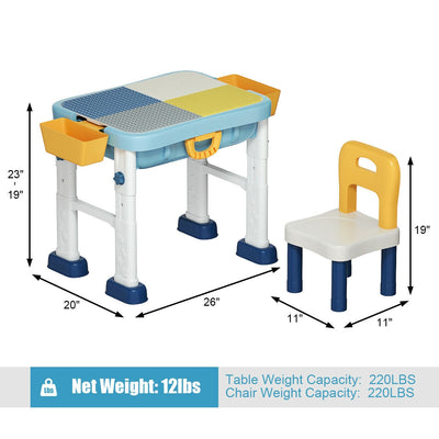 6 in 1 Kids Activity Table Set with Chair