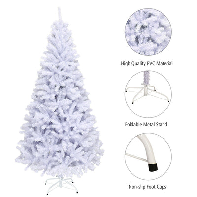 6' / 7.5' / 9' Hinged Artificial Christmas Tree with Metal Stand