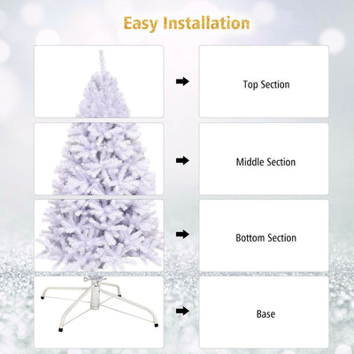 6' / 7.5' / 9' Hinged Artificial Christmas Tree with Metal Stand