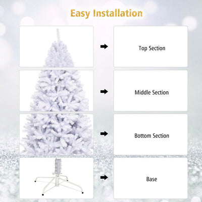 6' / 7.5' / 9' Hinged Artificial Christmas Tree with Metal Stand