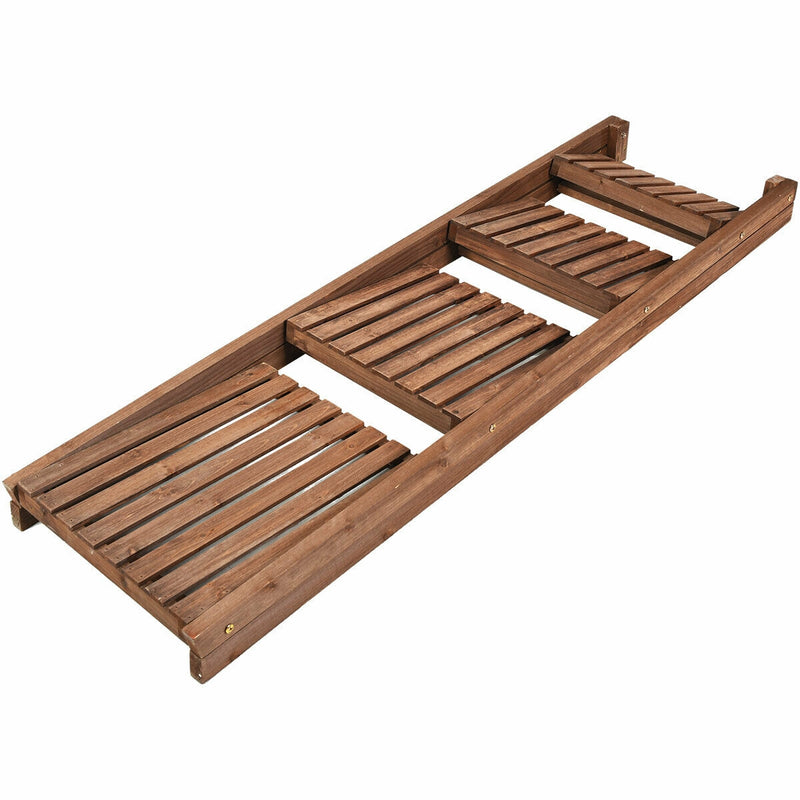 Folding Flower Stand Rack Wood Plant Storage Display Shelf