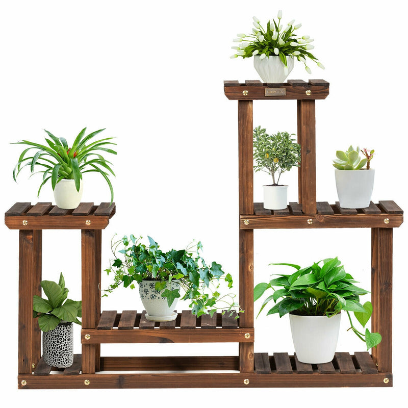 Solid Wood Plant Stand Multi-Tier Flower Pot Holder Indoor/Outdoor