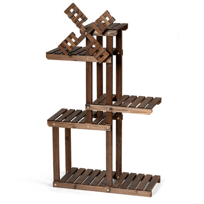 Wood Plant Stand 5 Tier Shelf Multiple Space-saving Rack