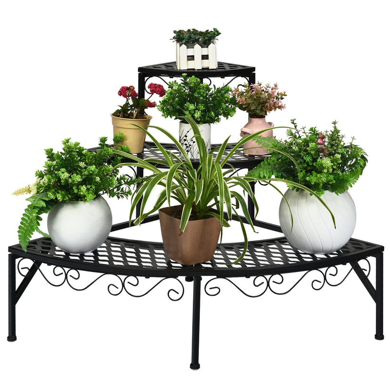 3-Tier Metal Corner Plant Display Rack