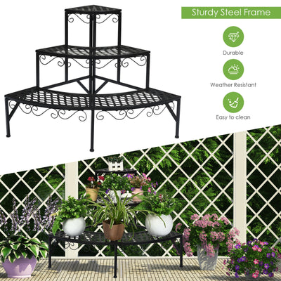 3-Tier Metal Corner Plant Display Rack