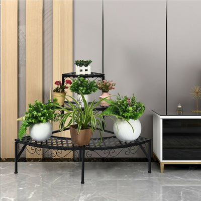 3-Tier Metal Corner Plant Display Rack