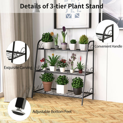 3-Tier Metal Plant Stand and Display Rack