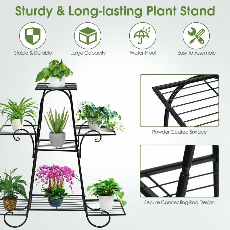 7 Tier Metal Patio Plant Stand