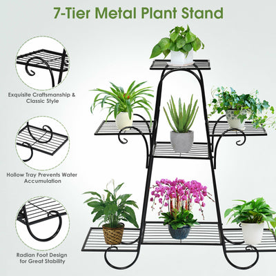 7 Tier Metal Patio Plant Stand