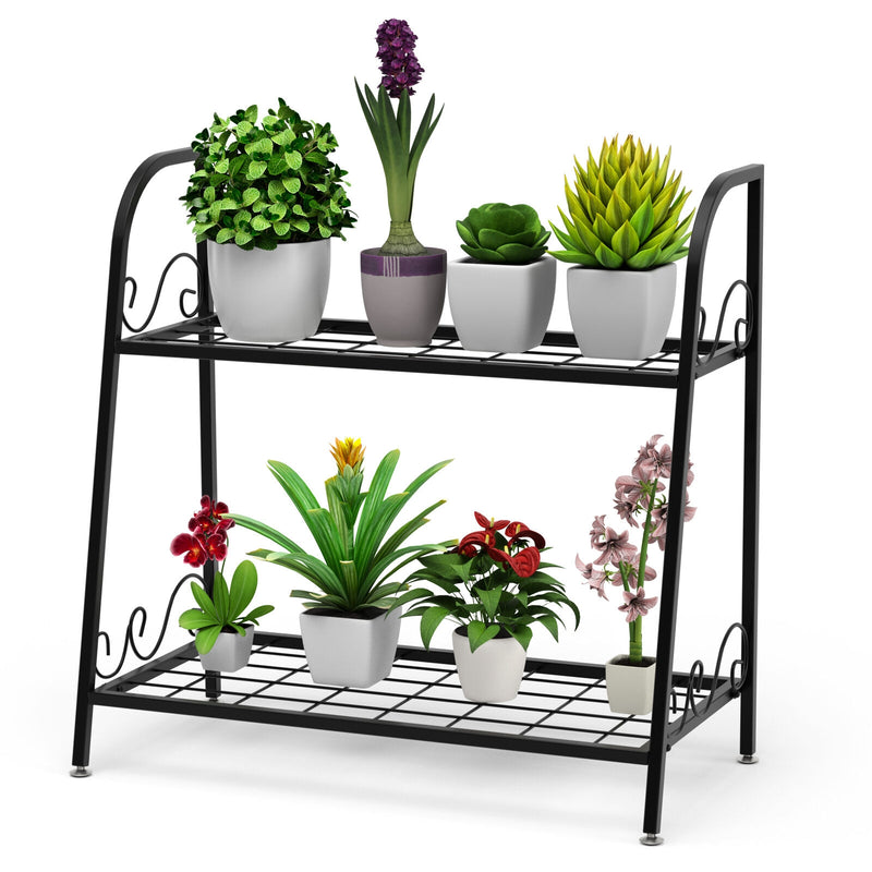 2-tier Patio Metal Plant Stand