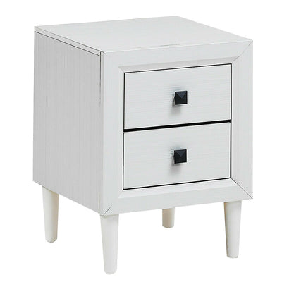 Wooden Bedside Nightstand Accent Side Table with 2 Drawers