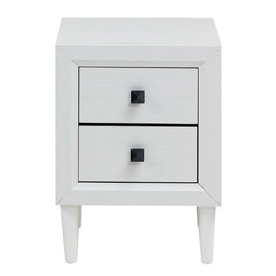 Wooden Bedside Nightstand Accent Side Table with 2 Drawers