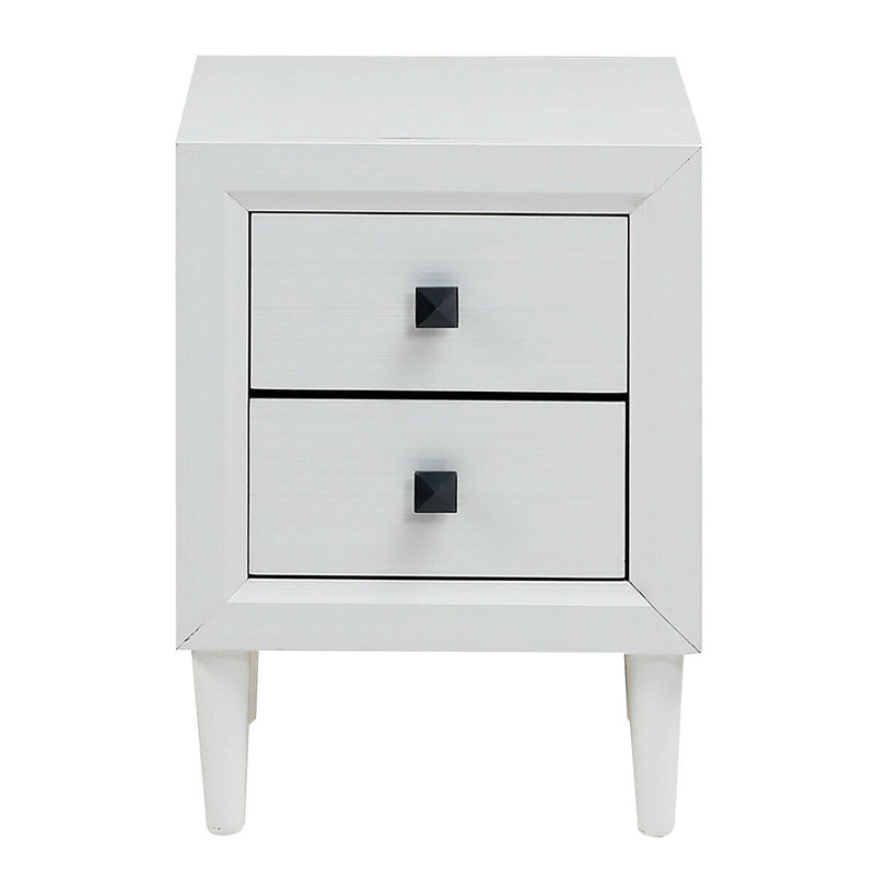 Wooden Bedside Nightstand Accent Side Table with 2 Drawers