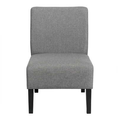 Armless Accent Chair with Rubber Wood Legs