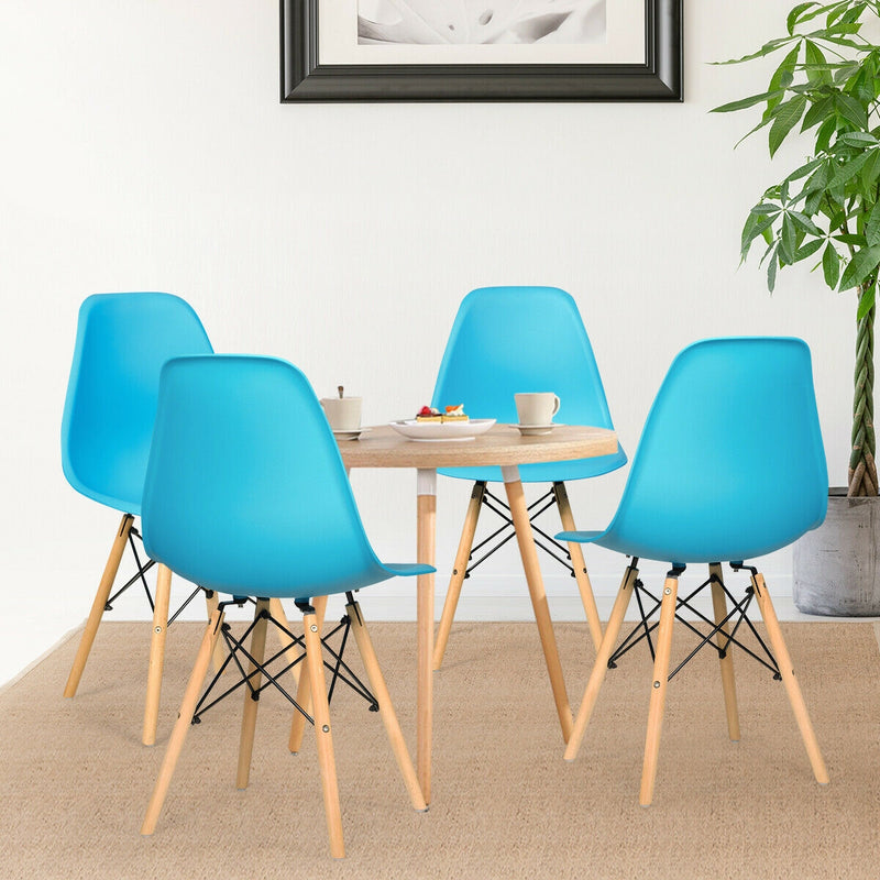 Set of 4 Modern DSW Dining Side Chair Wood Legs