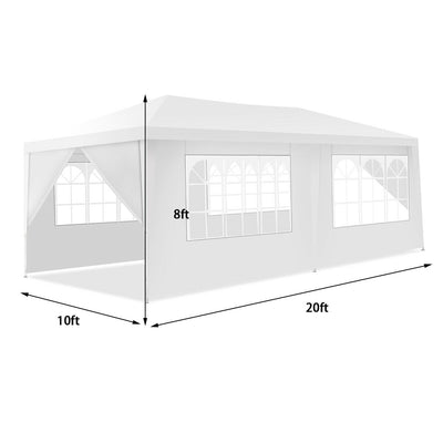 10 x 20 Feet 6 Sidewalls Canopy Tent with Carry Bag