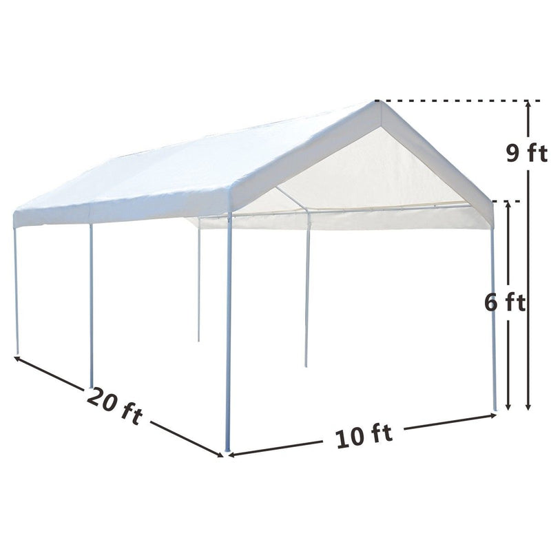 10 x 20 Feet Steel Frame Portable Car Canopy Shelter