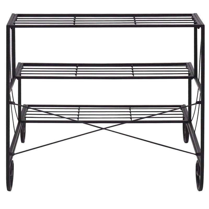 3 Tier Outdoor Metal Garden Planter Holder Shelf