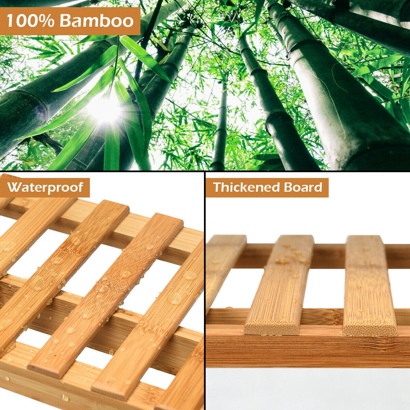 3 Tiers Bamboo Hanging Folding Plant Shelf Stand