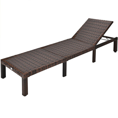 Adjustable 6-Position Chaise Lounge Chair with Removable Cushion