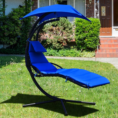 Hanging Stand Chaise Lounger Swing Chair with Pillow