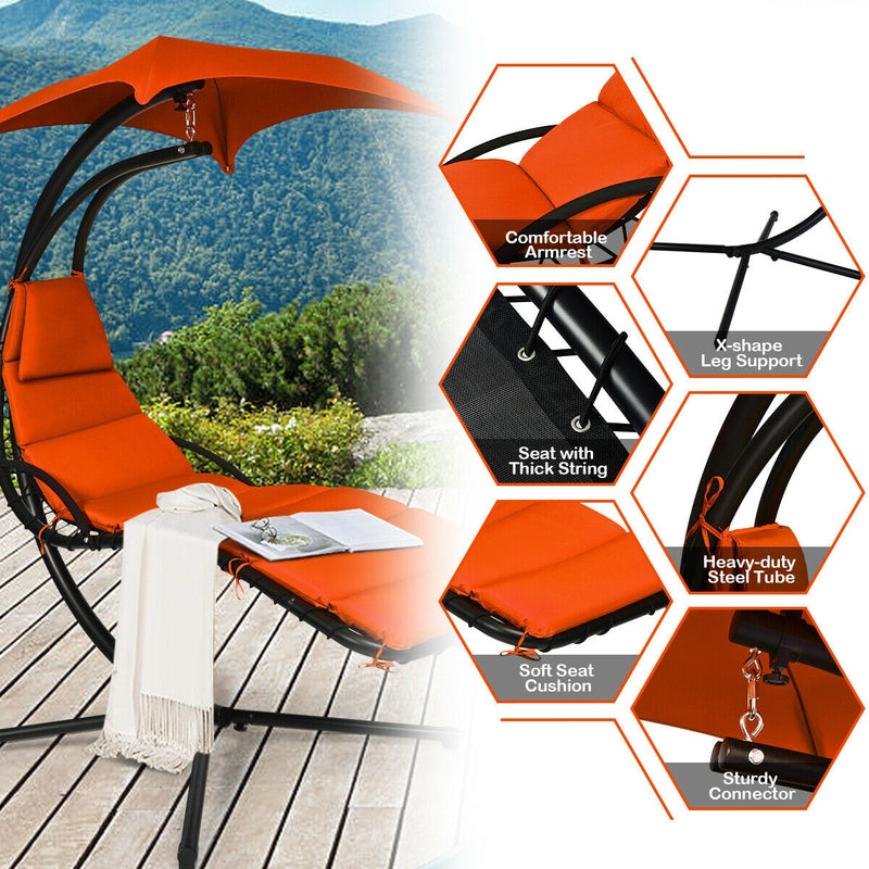 Outdoor & Indoor Swing Hammock Chair with Removable & Adjustable Canopy