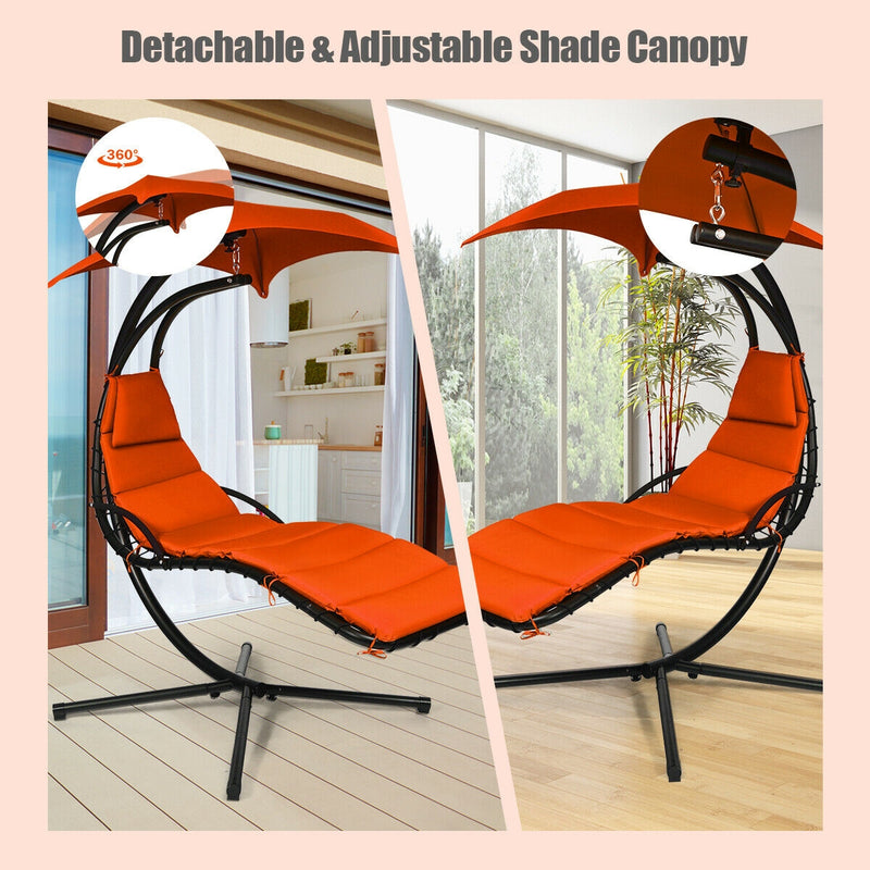 Outdoor & Indoor Swing Hammock Chair with Removable & Adjustable Canopy