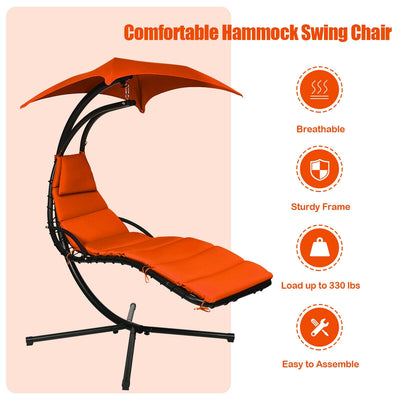 Outdoor & Indoor Swing Hammock Chair with Removable & Adjustable Canopy