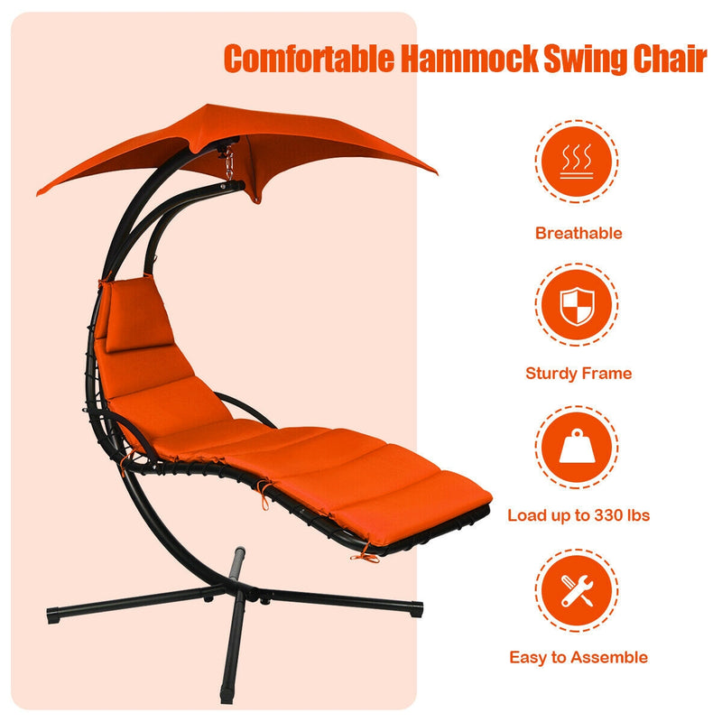 Outdoor & Indoor Swing Hammock Chair with Removable & Adjustable Canopy